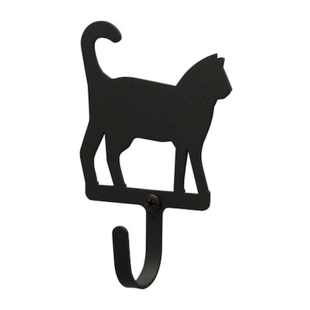 Village Wrought Iron Village Wrought Iron WH-6-S Cat Wall Hook Small - Black WH-6-S